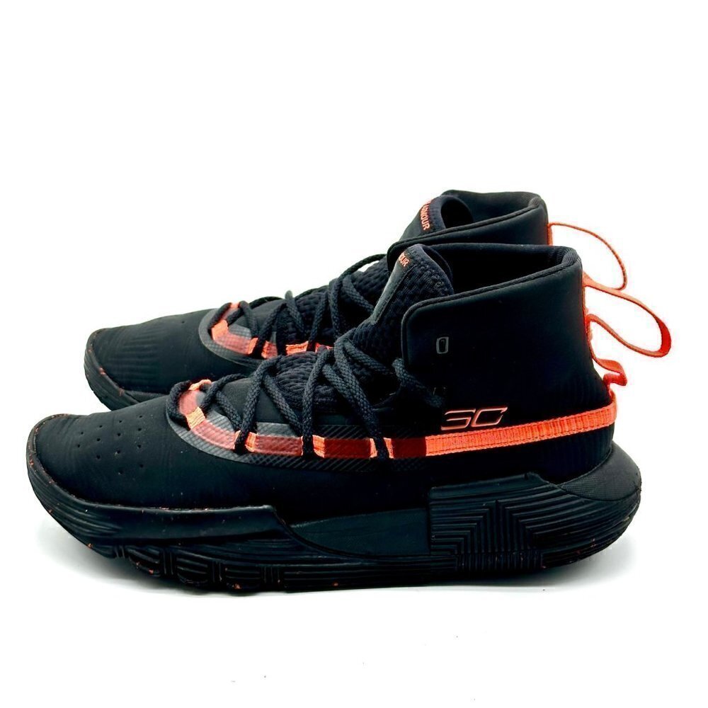 Under Armour Stephen Curry Black & Red Athletic Sneakers Youth Size 6.5Y